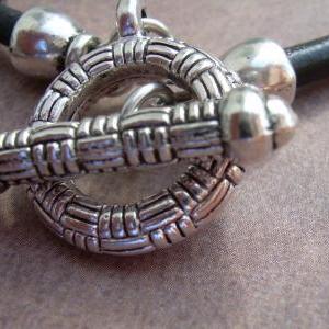 Leather Necklace, Celtic Cross, Pendant , Mens..