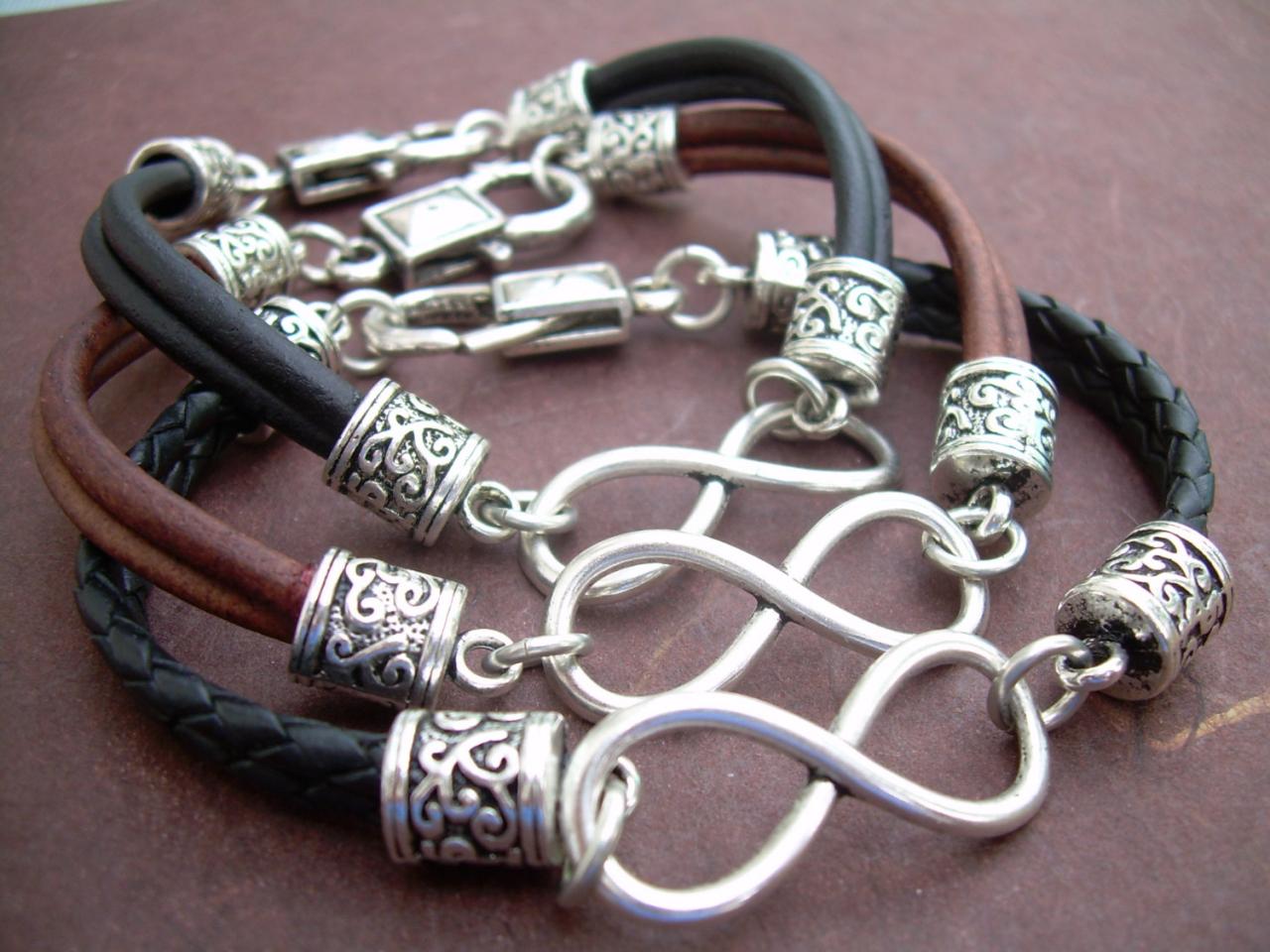 Infinity Bracelet, Leather Bracelet, Mens Bracelet, Womens Bracelet, Mens Jewelry, Womens Jewelry, Infinity