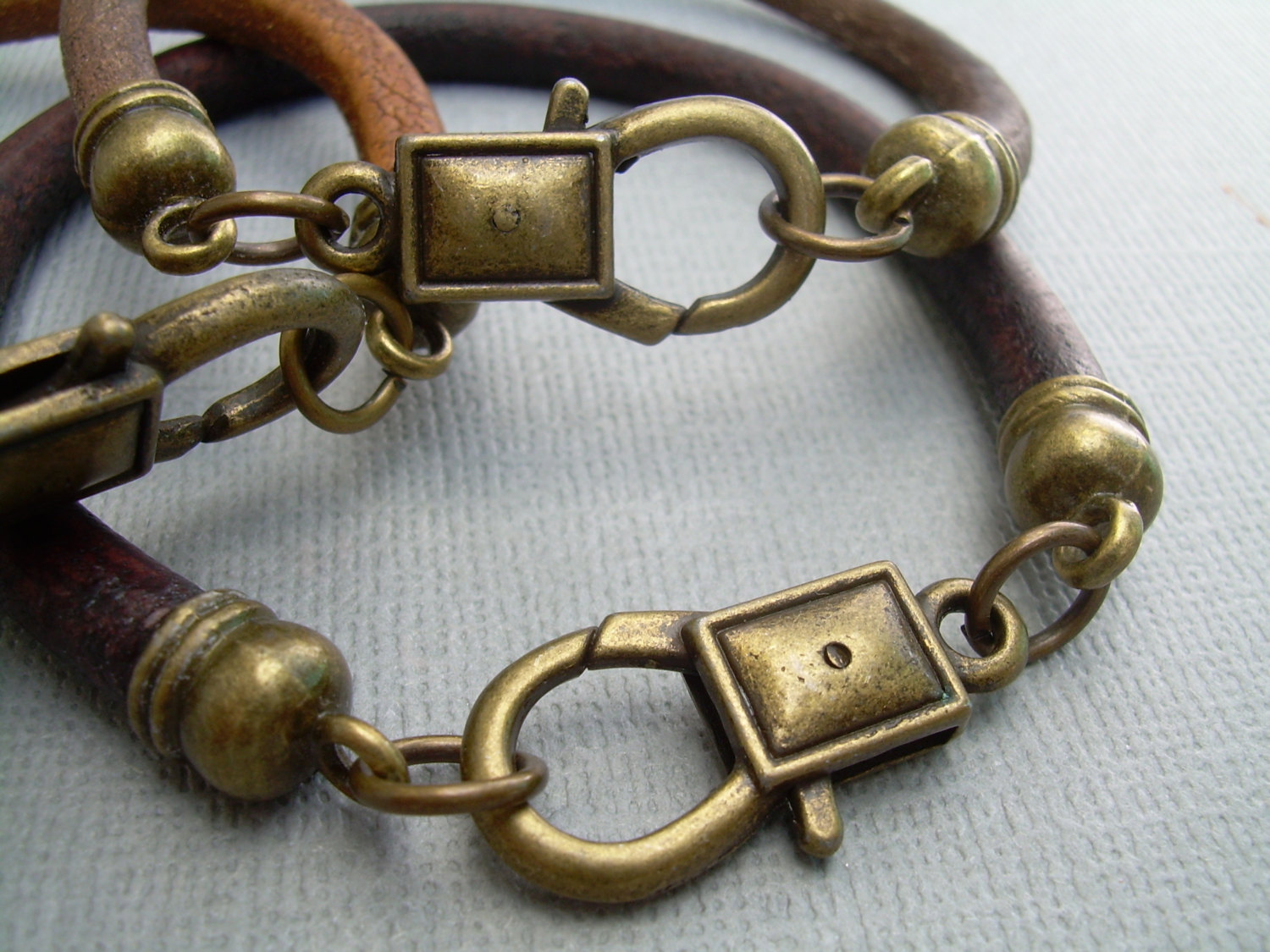 Mens Leather Bracelet With Lobster Clasp, Mens Bracelet, Mens Jewelry