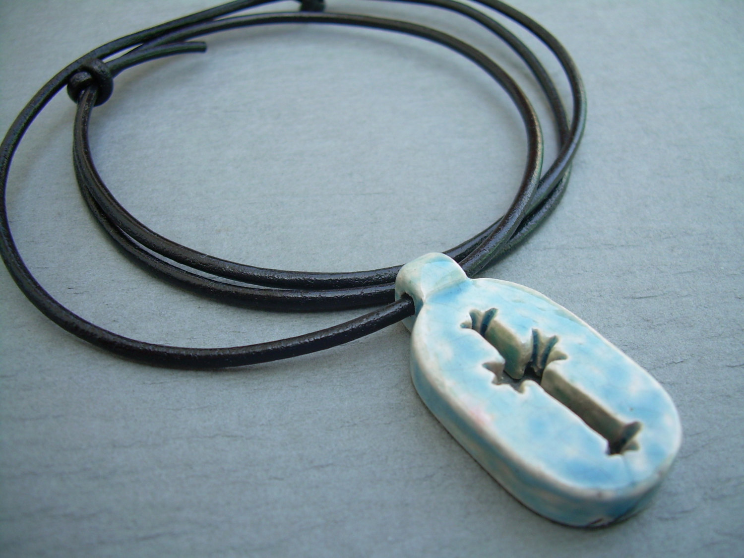 Leather Necklace Cross Pendant Mens Necklace Womens Necklace